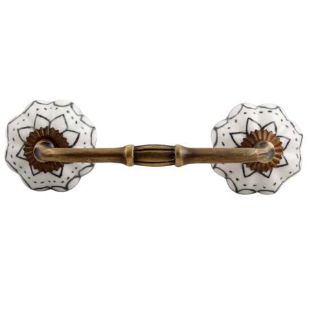 Black Lotus Ceramic Bridge Handle